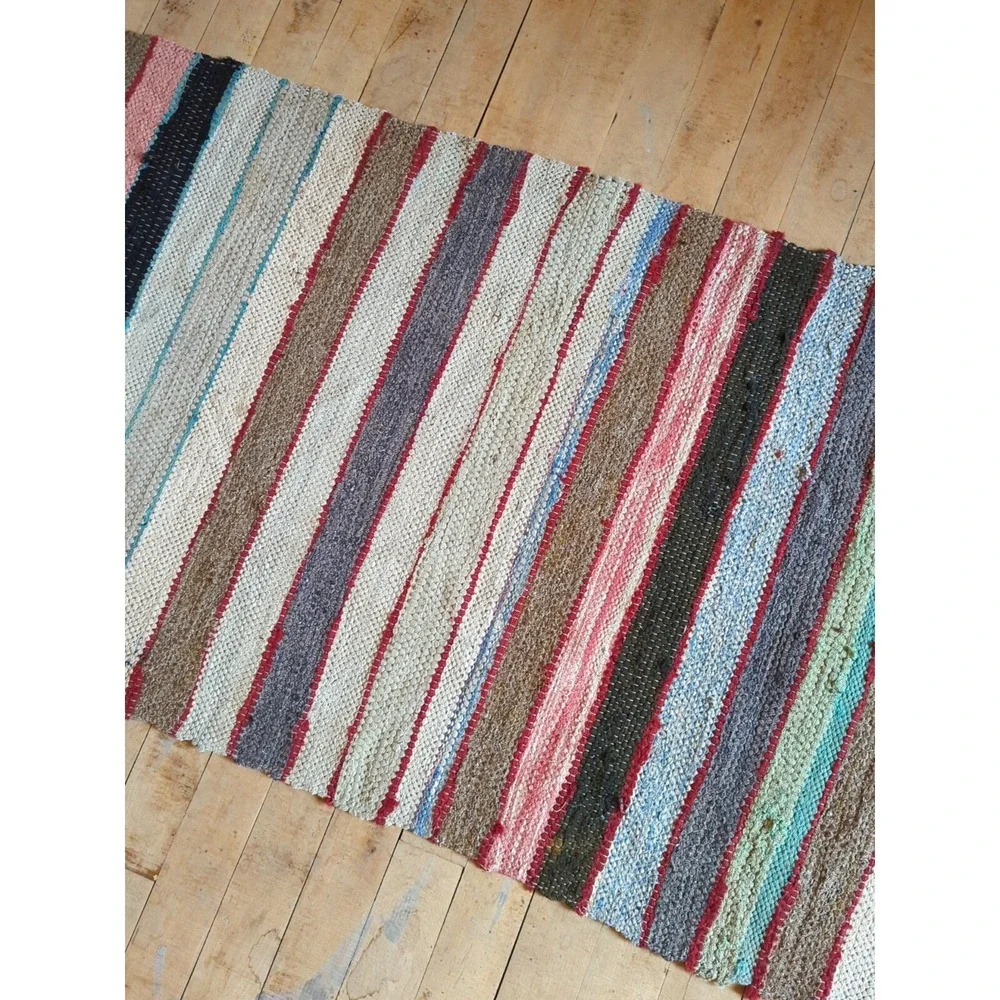 Antique Imported Swedish HandMade Rag Rug Runner (24‎ x 181 inches )